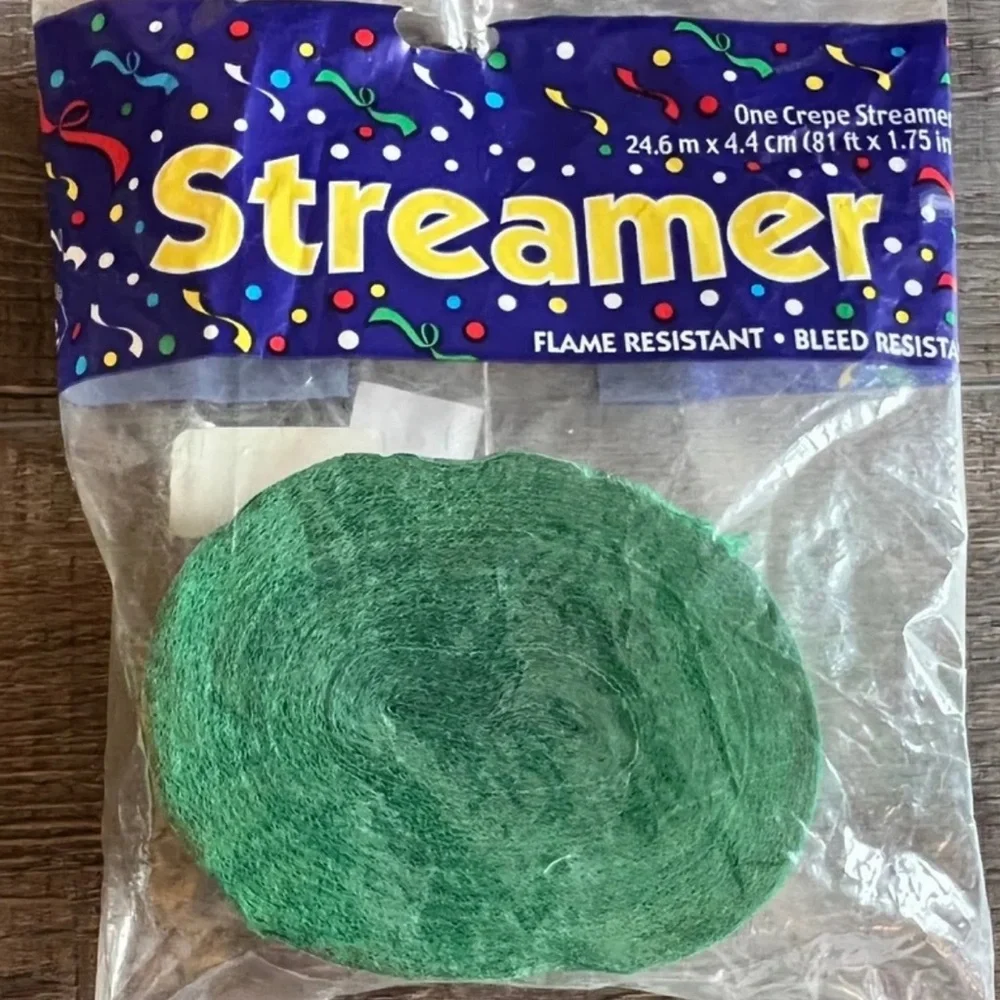 💞 New 81 Ft Green Crepe Paper Party Streamer